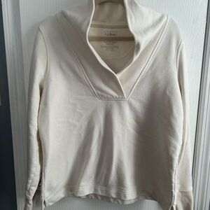 L.L. Bean Off-White Cotton Blend Top